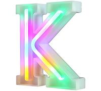 Nordstylee Luci a LED illuminate, lettere al neon per parete, per festa di compleanno, Natale, decorazione di nozze, lettere colorate (K)