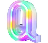 Nordstylee Luci a LED illuminate, lettere al neon per parete, per festa di compleanno, Natale, decorazione di nozze, lettere colorate (Q)
