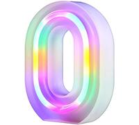 Nordstylee Luci a LED illuminate, lettere al neon per parete, per festa di compleanno, Natale, decorazione di nozze, lettere colorate (O)