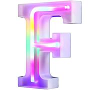 Nordstylee Luci a LED illuminate, lettere al neon per parete, per festa di compleanno, Natale, decorazione di nozze, lettere colorate (F)