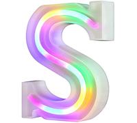 Nordstylee Luci a LED illuminate, lettere al neon per parete, per festa di compleanno, Natale, decorazione di nozze, lettere colorate (S)