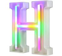 Nordstylee Luci a LED illuminate, lettere al neon per parete, per festa di compleanno, Natale, decorazione di nozze, lettere colorate (H)