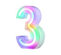Nordstylee Luci a LED illuminate, lettere al neon per parete, per festa di compleanno, Natale, decorazione di nozze, numeri colorate (3)