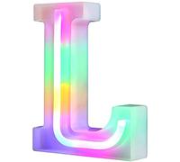 Nordstylee Luci a LED illuminate, lettere al neon per parete, per festa di compleanno, Natale, decorazione di nozze, lettere colorate (L)
