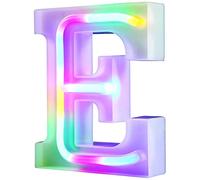 Nordstylee Luci a LED illuminate, lettere al neon per parete, per festa di compleanno, Natale, decorazione di nozze, lettere colorate (E)