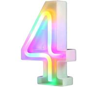 Nordstylee Luci a LED illuminate, lettere al neon per parete, per festa di compleanno, Natale, decorazione di nozze, numeri colorate (4)