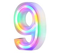 Nordstylee Luci a LED illuminate, lettere al neon per parete, per festa di compleanno, Natale, decorazione di nozze, numeri colorate (9)
