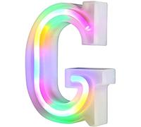 Nordstylee Luci a LED illuminate, lettere al neon per parete, per festa di compleanno, Natale, decorazione di nozze, lettere colorate (G)