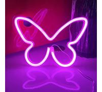 Nordstylee Luci al neon a forma di farfalla da appendere con luci al neon decorative da appendere a USB o a batteria, per la casa, la camera da letto,il bar,il ristorante, la festa di compleanno rosa