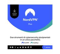 NordVPN Plus - 12 mesi Servizio VPN, Software di Cybersecurity, Password Manager e Data Breach Scanner fino a 10 dispositivi [Multipiattaforma] Digitale