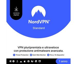 Nordvpn - Standard: 1 Anno A Vpn E Software Di Cybersecurity NORDVPN