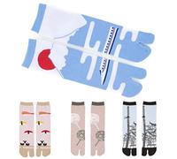 NOREN Calzini giapponesi Tabi Infradito (JAPANORAMA) Made in Japan/Sandalo Print Socks Split Toe/Unisex Taglia per Uomo Donna