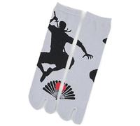 NOREN Calzini tabi infradito per bambini, calzini giapponesi samurai ninja, calzini con due dita divise, design, taglia adulto/grigio ninja, taglia unica, Taglia adulto/Ninja Gray, taglia unica