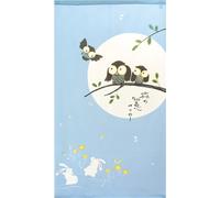 Noren Giapponese Porta Tendine Poliestere 150x85cm Fukuro Gufo Saggezza Di The
