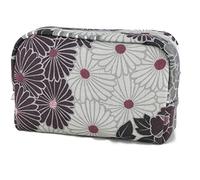 NOREN Piccola borsa per il trucco (fiori di retro), realizzata in Giappone con design giapponese a kimono, con cerniera, trousse da viaggio per donne e ragazze, nero