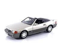 1989 Mercedes-Benz 500 SL Convertible W129 Smoke Silver Metallic 1:18 Norev HQ 1