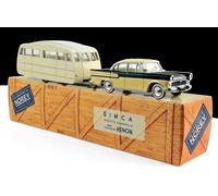 NOREV NVCL5711 SIMCA VEDETTE CHAMBORD 1958 & CARAVANE HENON JAUNE & NOIR DIAMANT