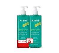 Noreva Exfoliac - Gel schiumogeno morbido, confezione da 2 x 400 ml
