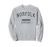 Norfolk Virginia VA Settled 1636 Vintage Sports Slate Grey Felpa