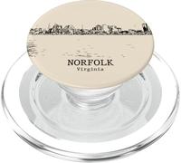 Norfolk, virginia, vendemmia, orizzonte, disegno PopSockets PopGrip per MagSafe
