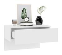 Norheim Comodini Sospesi, Comodini Camera da Letto, Comodino da Muro, in Legno Multistrato 60x40x40 cm Bianco Lucido