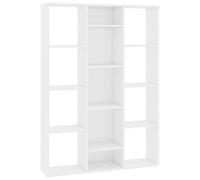 Norheim Libreria Scaffale Libri Scaffale Divisorio 100x24x140 Cm Bianco Lucido 13 Ripiani Classico Soggiorno Ufficio