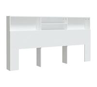 Norheim Testiere Letto, Testiera e Comodini, Testiera con Contenitore, Testiera Letto Matrimoniale/Singolo Bianco 200x19x103,5 cm