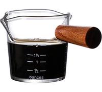 Norhogo 1 misurino con manico in legno, mini misurino in vetro con manico, con manico isolato, perfetto per casa, ufficio e caffetteria