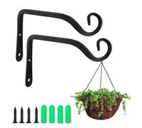 Norhogo 2 supporti per piante da parete, 15 cm, ganci per fioriere da appendere per piante, per uccelli, lanterna a vento, colore: nero