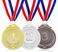 Norhogo 3 medaglie in metallo, medaglie in oro, argento, bronzo, 1. 2. 3. Medaglie in stile olimpico con nastri, per attività per bambini, giochi, concorsi, feste