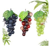 Norhogo 3 uve artificiali finte, uva da vino, decorazione in plastica, uva finte, uva in gomma, decorazione per decorazioni, matrimoni, vetrine, cucina, hotel