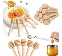 Norhogo 30 Pezzi Cucchiaio Legno per Miele, Cucchiaio per Miele in Legno 8CM Bastoncino Miele cucchiaino Miele Spargimiele Legno Piccoli per Miele per Matrimonio Battesimo Bomboniere Vasetto di Miele