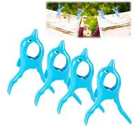 Norhogo 4 clip per asciugamani per sedia da spiaggia con delfino, grande telo mare, super antivento, per asciugamani, blu