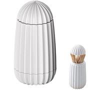 Norhogo Dispenser automatico per stuzzicadenti, design cactus, porta stuzzicadenti, stuzzicadenti, distributore automatico per uffici, ristoranti, bar, caffè, hotel (bianco)