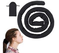 Norhogo Fascia per capelli a spirale, accessorio in tessuto con sacchetto di stoffa, a spirale, per coda di cavallo, per donne e uomini, capelli ricci lunghi e spessi (68 cm di lunghezza) (nero)