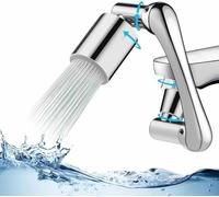 Norhogo Rubinetto Rotante 1080 Gradi, Prolunga Rubinetto Bagno Areatore Rompigetto con Filtro Antispruzzo, M20 M22 M24, 2 Modalità Acqua Regolabile, D'argento