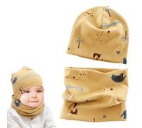 Norhogo Set Berretto e Sciarpa per Bambini e Neonati, Berretto Invernale in Cotone per Ragazzi e Ragazze, Berretto a Cuffia + Sciarpa Tubolare, Sciarpe per Bambini Inverno Sciarpa a Giro Bambino e
