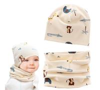 Norhogo Set Berretto e Sciarpa per Bambini e Neonati, Berretto Invernale in Cotone per Ragazzi e Ragazze, Berretti + Sciarpa Tubolare, Sciarpe per Bambini e Neonati per Inverno, Multicolore, S-L