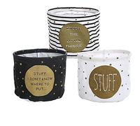 Norhogo Set di 3 Cestelli di immagazzinaggio cesta portaoggetti in Tessuto, mpermeabile Organizer da scrivania piccolo per casa, scuola materna, bagno, armadio 20 x 20 x 15cm