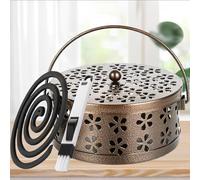 Norhogo Supporto per bobine di zanzara mobile, metallico, con coperchio del manico, per la casa, il giardino, il campeggio, le attività all'aperto (bronzo)