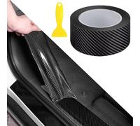 Norhogo Universali Pellicola Adesiva Protezione Paraurti Portiere in Fibra di Carbonio, Protezione per Paraurti per Auto Antigraffio, Nastro Impermeabile per Porta Bagagliaio Carrozzeria (5 cm x 10 M)