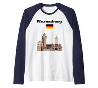 Norimberga Souvenir Viaggio Germania Viaggio Bandiera Tedesca Maglia con Maniche Raglan