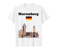 Norimberga Souvenir Viaggio Germania Viaggio Bandiera Tedesca Maglietta