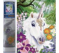 Norimpex - Puzzle Diamante Pittura Unicorno in fiori 30x40cm - 1-39 Pezzi