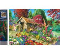 Norimpex - Puzzle Diamond Painting Casetta in giardino 30x40cm - 1-39 Pezzi