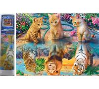 Norimpex - Puzzle Diamond Painting Gatto sogna 30x40cm - 1-39 Pezzi