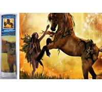 Norimpex - Puzzle Dipinto diamantato: L'addomesticamento dei cavalli 30x40cm - 1-39 Pezzi