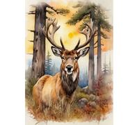 Norimpex - Puzzle Dipinto diamante: Cervo 30x40 cm - 1-39 Pezzi