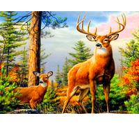 Norimpex - Puzzle Dipinto diamante: Cervo in montagna 30x40 cm - 1-39 Pezzi