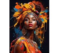 Norimpex - Puzzle Dipinto diamante: donna africana 30x40 cm - 1-39 Pezzi